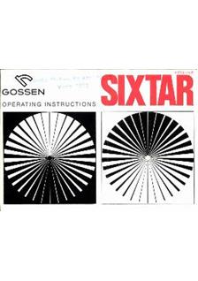Gossen Sixtar manual. Camera Instructions.
